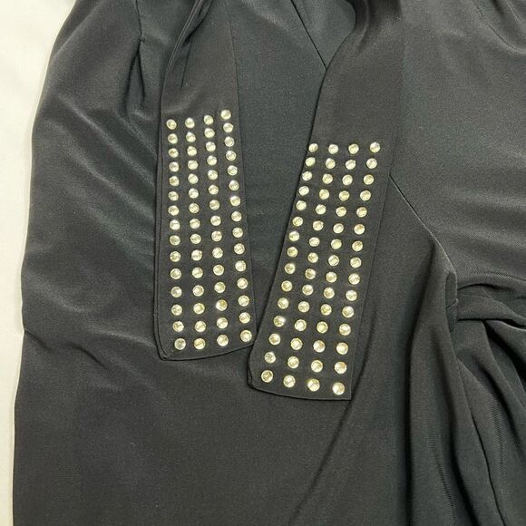 Tommy Hilfiger black sleeveless wide leg jumpsuit with rhinestone embellished ti - Picture 12 of 14